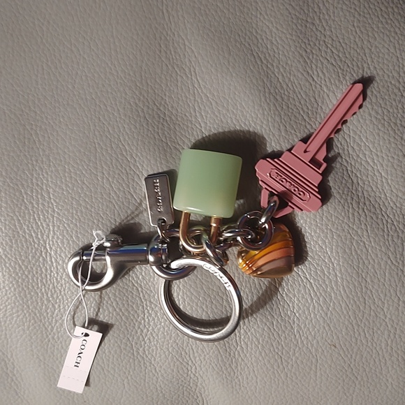 Coach Accessories - Nwt Coach snap on dangling charms chain in silver medal